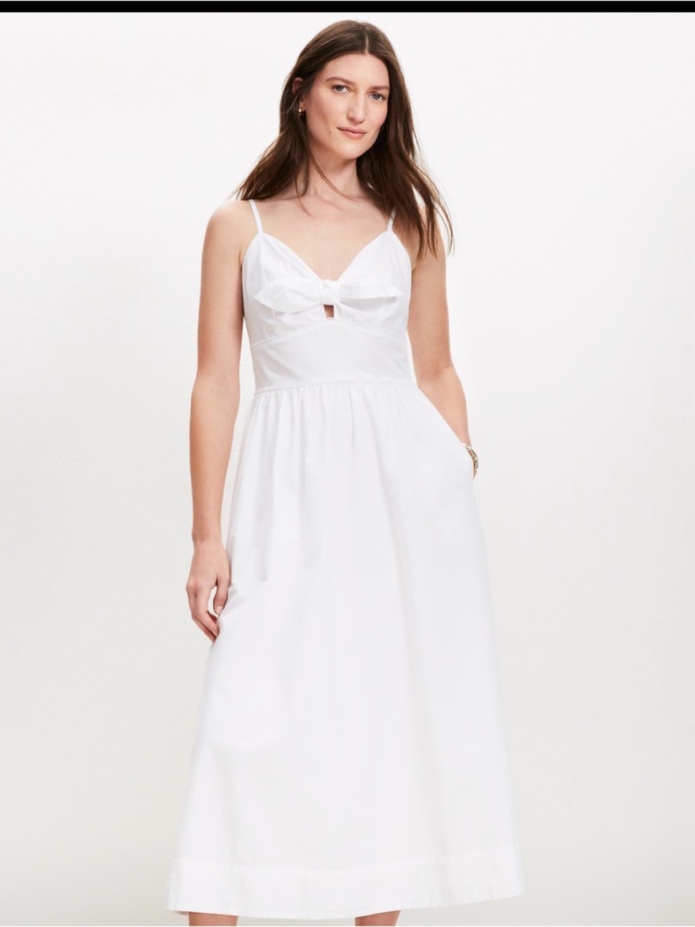 LOFT White Tie-Front Maxi Dress